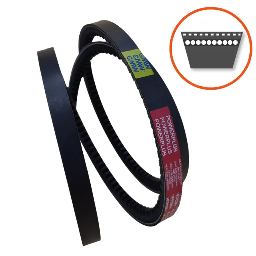 Narrow V-belts, notched